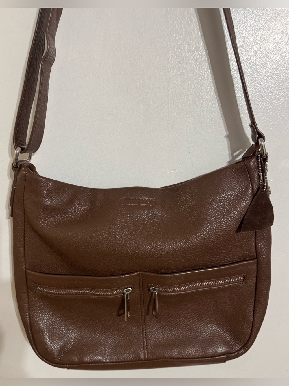 Rudsak Atelier Noir Pebbled Leather Brown Crossbody Shoulder